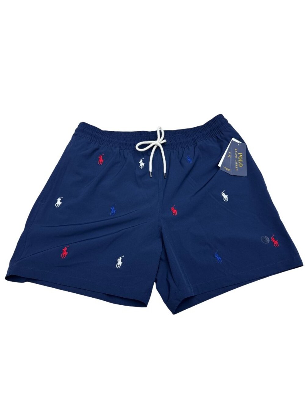 Polo Ralph Lauren Men's All Over Pony Blue Traveler Swim Trunks, Size XL NWT
